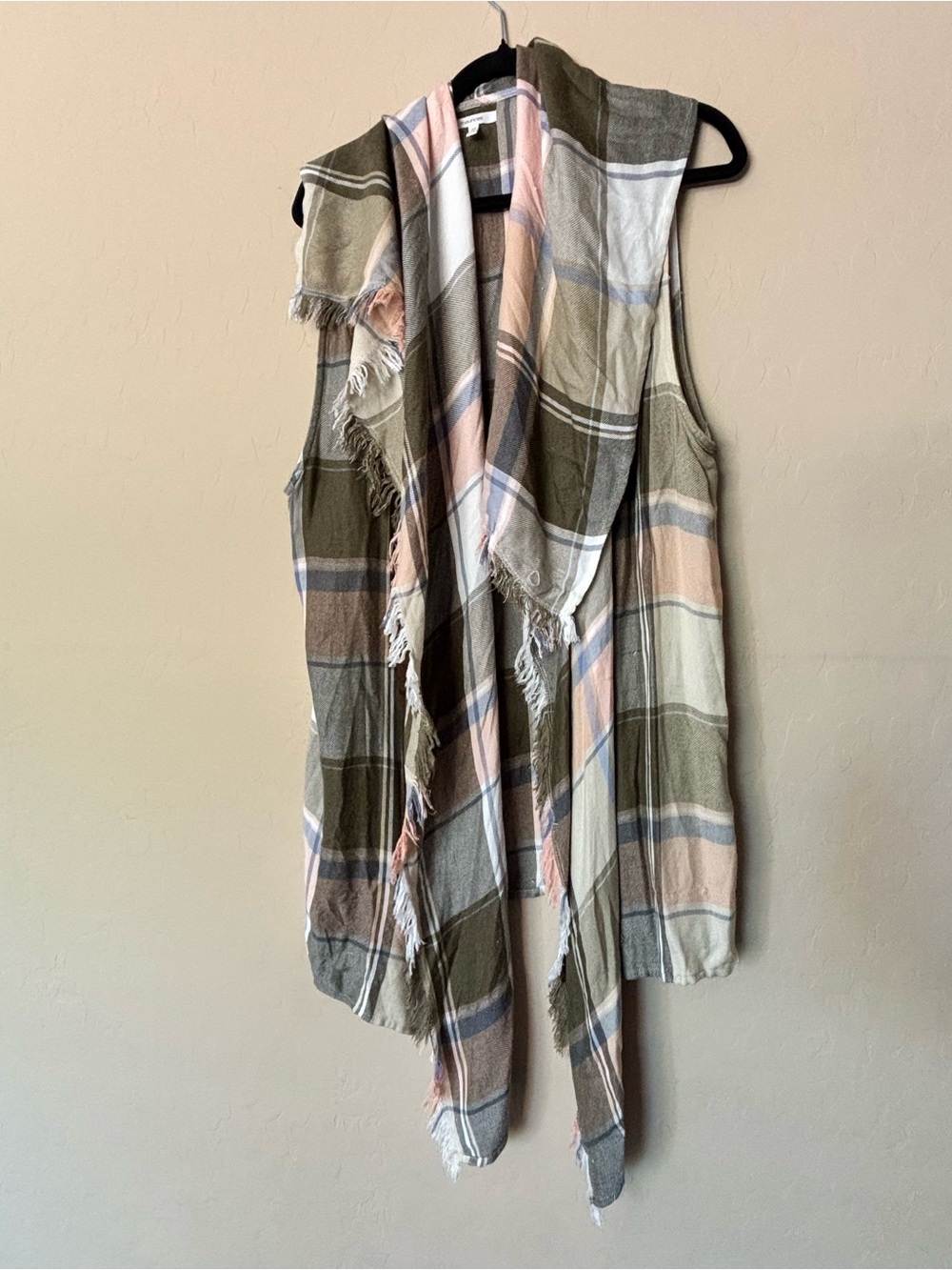 Maurices Plaid Cozy Rayon Sweater Vest Summer Cover Up Festival Vacation